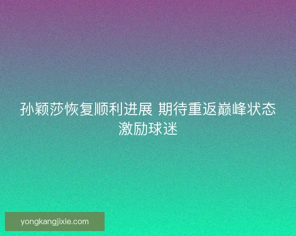 孙颖莎恢复顺利进展 期待重返巅峰状态激励球迷